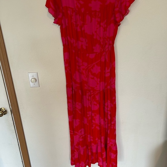 Floral blooming Large Boho Long Dress Women V Neck Floral Print Maxi - Picture 3 of 14